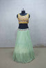 Pastel Green Lehenga with Colorful Embroidered Yellow Blouse - Mangaldeep NX