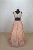 Peach Floral Embroidered Lehenga Choli with Mirror Work Dupatta - Mangaldeep NX
