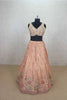 Peach Floral Embroidered Lehenga Choli with Mirror Work Dupatta - Mangaldeep NX