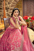 Peach Pink Embroidered Silk Lehenga Choli with Foil Work and Net Dupatta - Mangaldeep NX