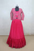Pink Embroidered Crop Top Lehenga Set with Jacket - Mangaldeep NX