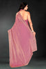 Pink Sequin Embellished Party Wear Fandy Silk Saree with Golden Scallop Border - Mangaldeep NX