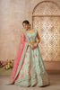 Pista Green Embroidered Lehenga Choli with Pink Dupatta - Mangaldeep NX