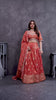 Rust Orange Embroidered Silk Lehenga Choli with Dupatta