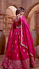 Hot Pink Embroidered Silk Lehenga Choli Set with Zari and Mirror Work Dupatta