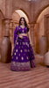 Royal Purple Embroidered Silk Lehenga Choli Set with Zari and Mirror Work Dupatta