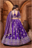 Purple Banarasi Silk Lehenga Choli with Dupatta For Wedding - Mangaldeep NX