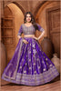 Purple Banarasi Silk Lehenga Choli with Dupatta For Wedding - Mangaldeep NX