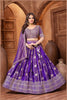 Purple Banarasi Silk Lehenga Choli with Dupatta For Wedding - Mangaldeep NX