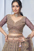 Purple Embroidered Net Lehenga Choli with Heavy Zari Work and Floral Sequin Dupatta - Mangaldeep NX