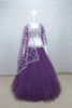 Purple Embroidered Net Lehenga Choli with Sequin Work - Mangaldeep NX