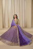 Purple Silk Embroidered Lehenga Choli Set with Sequined Blouse and Contrast Dupatta - Mangaldeep NX