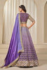 Purple Silk Embroidered Lehenga Choli Set with Sequined Blouse and Contrast Dupatta - Mangaldeep NX