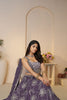 Purple Thread Embroidered Lehenga Choli with Mirror Work and Floral Motif Dupatta - Mangaldeep NX