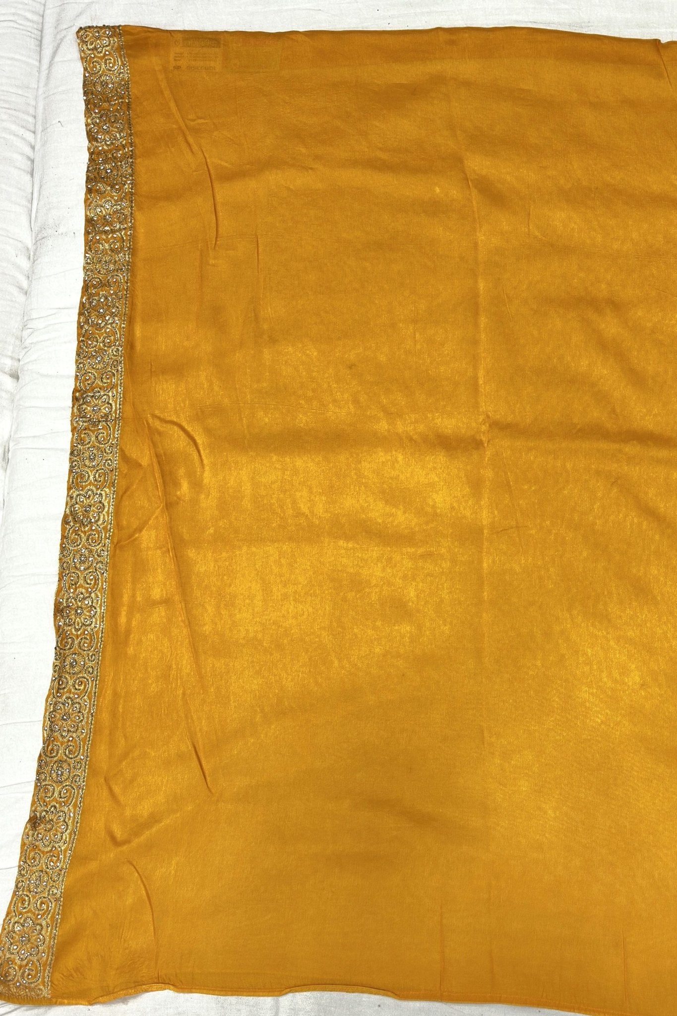 Radiant Mustard Yellow Silk Saree with Golden Elephant Zari Work - Mangaldeep NX