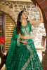 Rama Green Embroidered Silk Lehenga Choli Set with Sequin Dupatta - Mangaldeep NX
