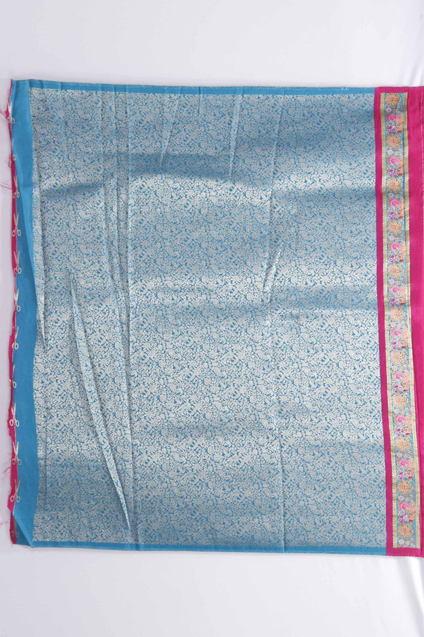 Rani Pink Digital Printed Pashmina Silk Saree with Tassels and Intricate Motifs - Mangaldeep NX