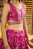 Rani Pink Embroidered Silk Lehenga Choli Set with Mirror Work and Sequin Dupatta - Mangaldeep NX