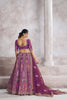 Regal Purple Embroidered Silk Lehenga Choli with Net Dupatta - Mangaldeep NX