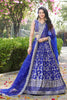 Royal Blue Embroidered Silk Lehenga Choli Set with Mirror Work and Sequin Dupatta - Mangaldeep NX