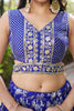 Royal Blue Embroidered Silk Lehenga Choli Set with Mirror Work and Sequin Dupatta - Mangaldeep NX