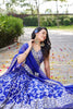 Royal Blue Embroidered Silk Lehenga Choli Set with Mirror Work and Sequin Dupatta - Mangaldeep NX