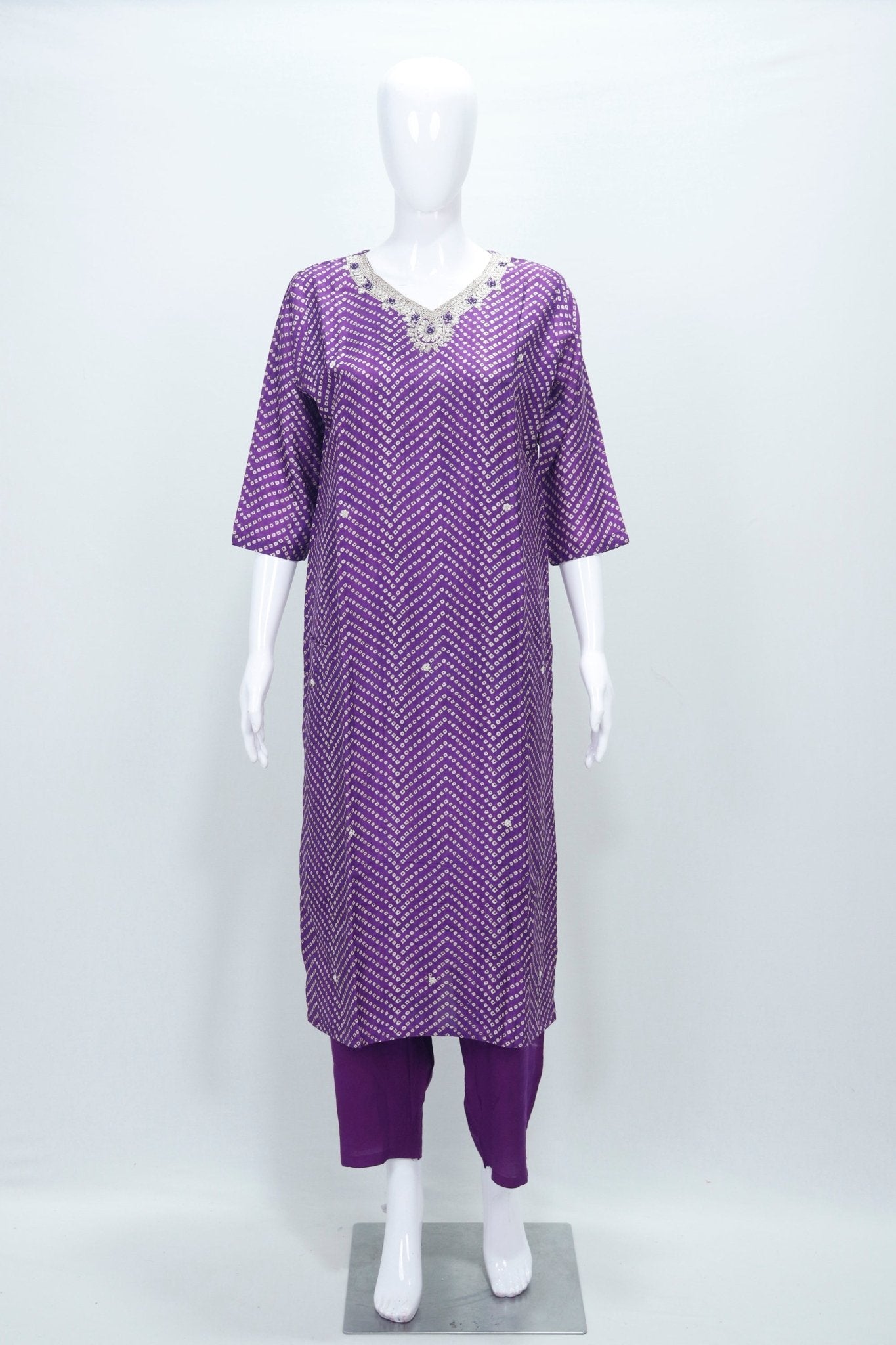 Royal Purple Banarasi Silk Suit Set with Zari Weaving and Dupatta - Mangaldeep NX