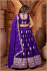 Royal Purple Embroidered Silk Lehenga Choli Set with Zari and Mirror Work Dupatta - Mangaldeep NX