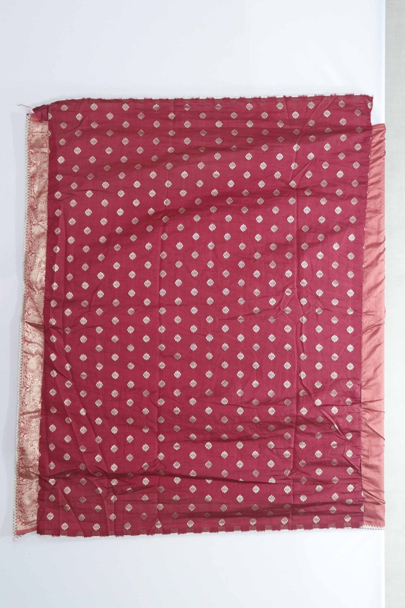 Rust Orange Banarasi Silk Saree with Silver Zari Embroidery and Peacock Motifs - Mangaldeep NX