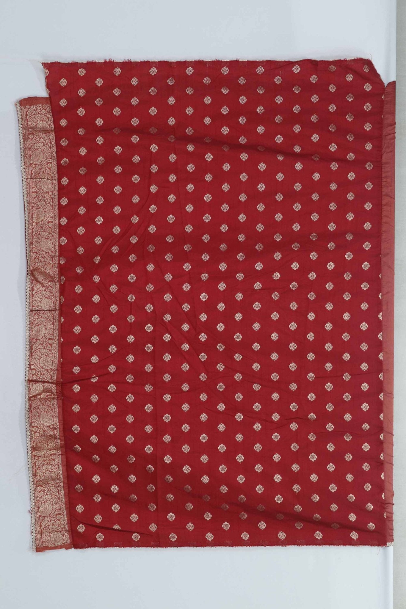 Rust Orange Bangalori Silk Saree with Silver Zari Floral Embroidery and Beaded Tassel Pallu - Mangaldeep NX