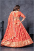 Rust Orange Embroidered Silk Lehenga Choli with Dupatta - Mangaldeep NX
