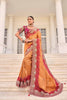 Rust Orange & Maroon Silk Saree with Heavy Embroidery - Mangaldeep NX