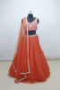Rust Orange Net Embroidered Lehenga Choli with Sequin Work and Sheer Dupatta - Mangaldeep NX