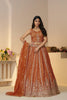 Rust Orange Sequin Embroidered Lehenga Choli with Dupatta - Mangaldeep NX