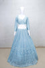 Sky Blue Heavy Embroidered Net Lehenga Choli Set with Matching Dupatta for Women - Mangaldeep NX