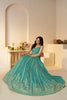 Sky Blue Sequin Embroidered Lehenga Choli with Dupatta - Mangaldeep NX