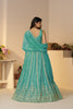 Sky Blue Sequin Embroidered Lehenga Choli with Dupatta - Mangaldeep NX