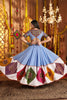 Sky Blue Traditional Garba Lehenga Choli Set with Multicolor Mirror Work for Navratri - Mangaldeep NX