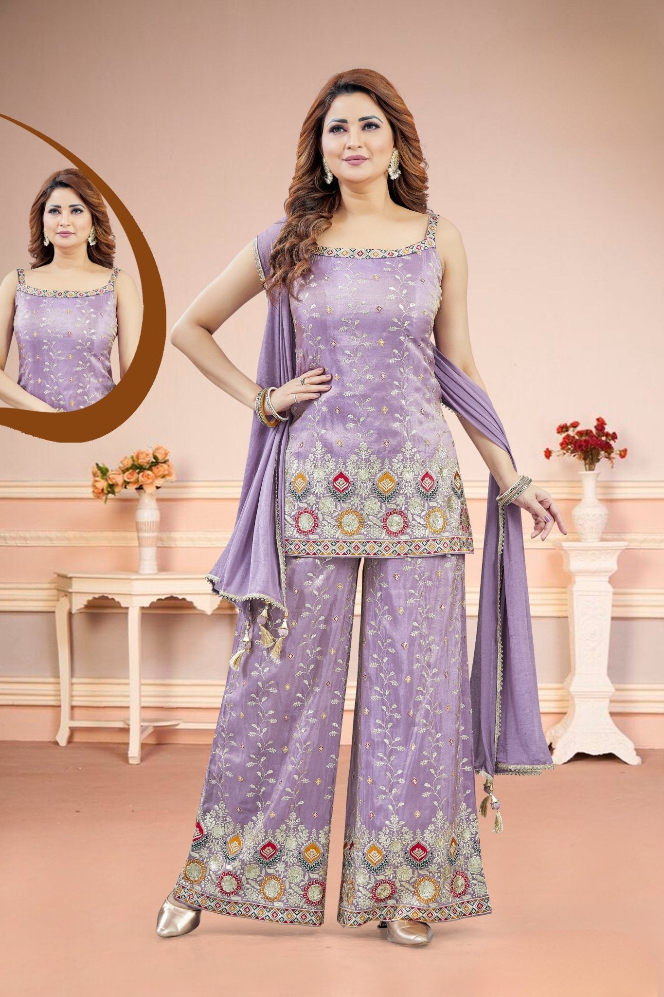 Stunning Designer Salwar Suit in Lavender - Mangaldeep NX
