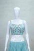 Stylish Aqua Blue Embroidered Lehenga Choli with Jacket - Mangaldeep NX