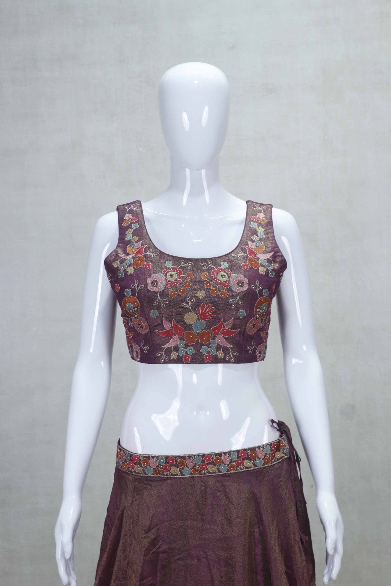 Stylish Mauve and Pink Embroidered Lehenga Choli with Printed Jacket - Mangaldeep NX