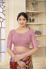 Stylish Pink Linen Silk Saree with Multicolor Abstract Floral Print and Subtle Zari Work - Mangaldeep NX