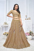 Superb Brown Embroidered Net Lehenga Choli With Dupatta - Mangaldeep NX