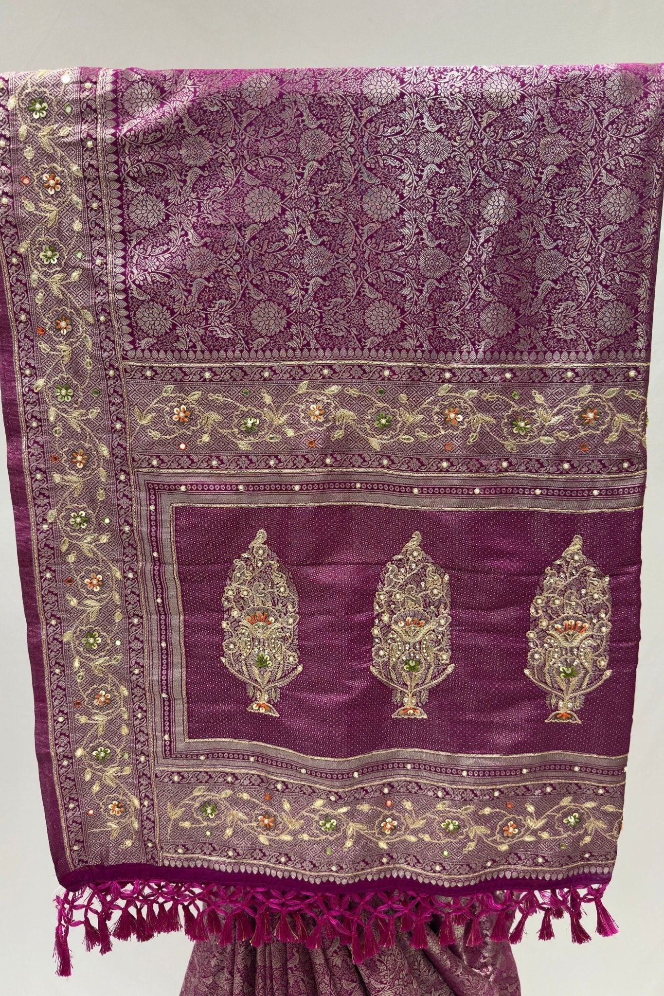 Superb Purple Silk Saree For Wedding - Mangaldeep NX