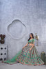 Superb Sea Green Embroidered A - Line Lehenga Choli with Heavy Handwork - Mangaldeep NX