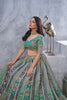 Superb Sea Green Embroidered A - Line Lehenga Choli with Heavy Handwork - Mangaldeep NX