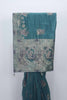 Teal Banarasi Silk Saree with Silver Zari Embroidery and Mythical Bird Motifs - Mangaldeep NX