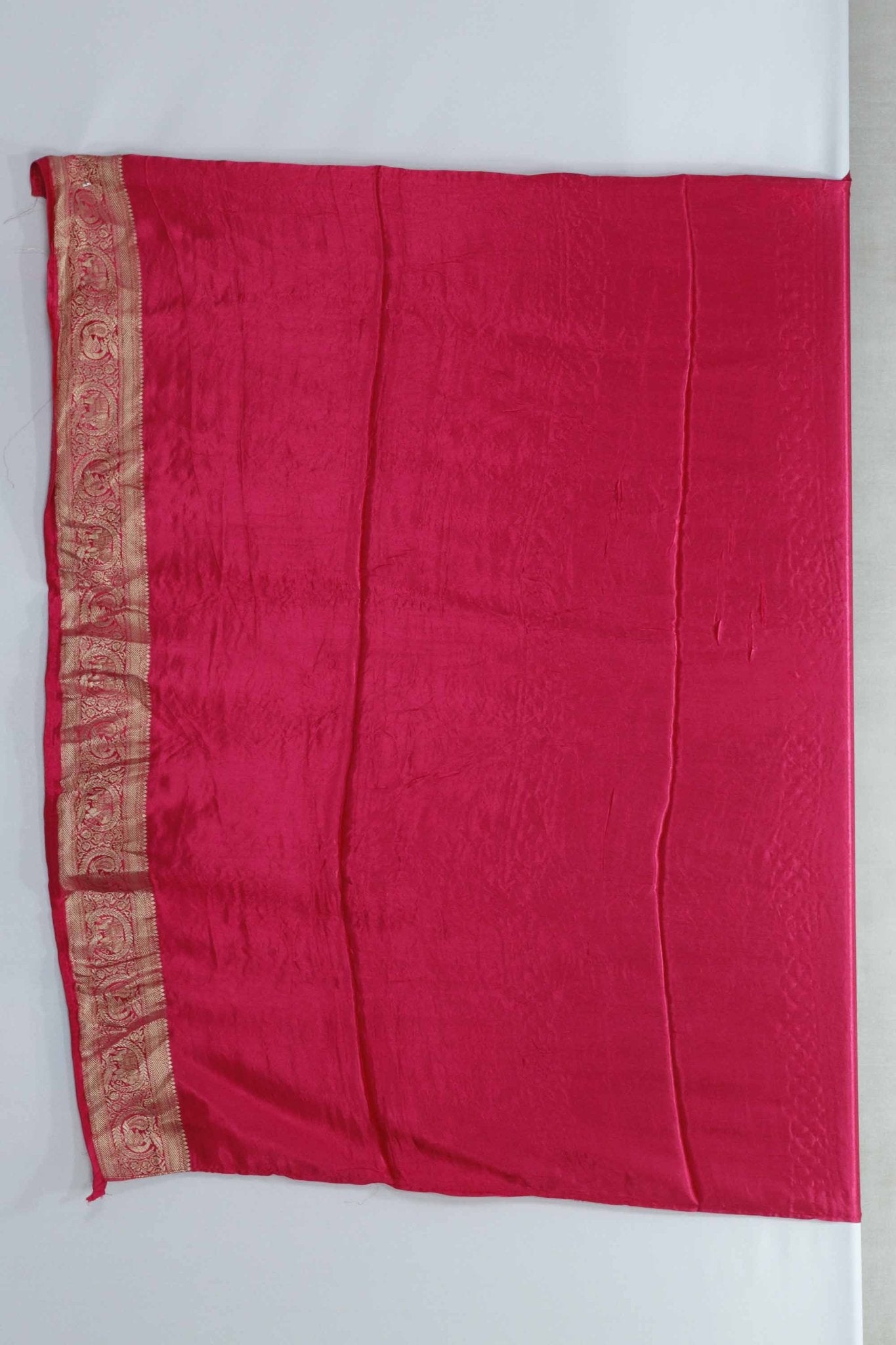 Teal Blue Banarasi Silk Saree and Pink Zari Pallu with Tassels - Mangaldeep NX