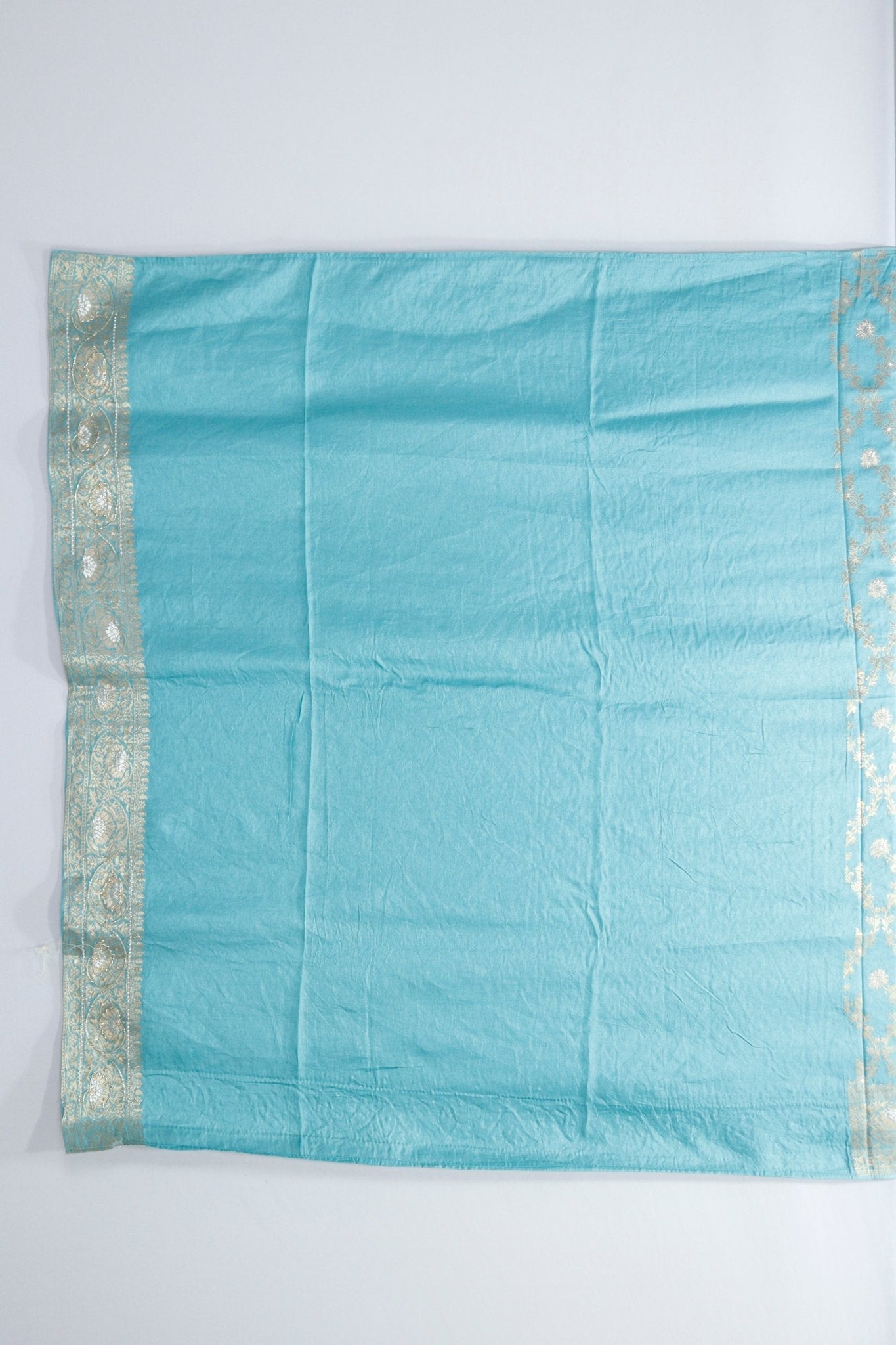 Teal Blue Banarasi Silk Saree with Zari Weaving and Rich Pallu - Mangaldeep NX