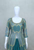 Teal Blue Mirror Work Georgette Jacket Style Lehenga Choli Set with Dupatta - Mangaldeep NX